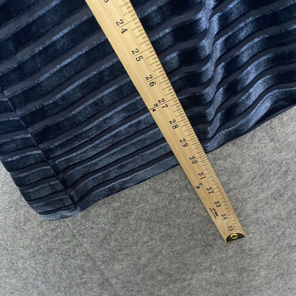 Soft Surroundings Velvet Chiffon Cowl Neck Tunic Sz M‎ Blue Striped Lined Party - Picture 9 of 9